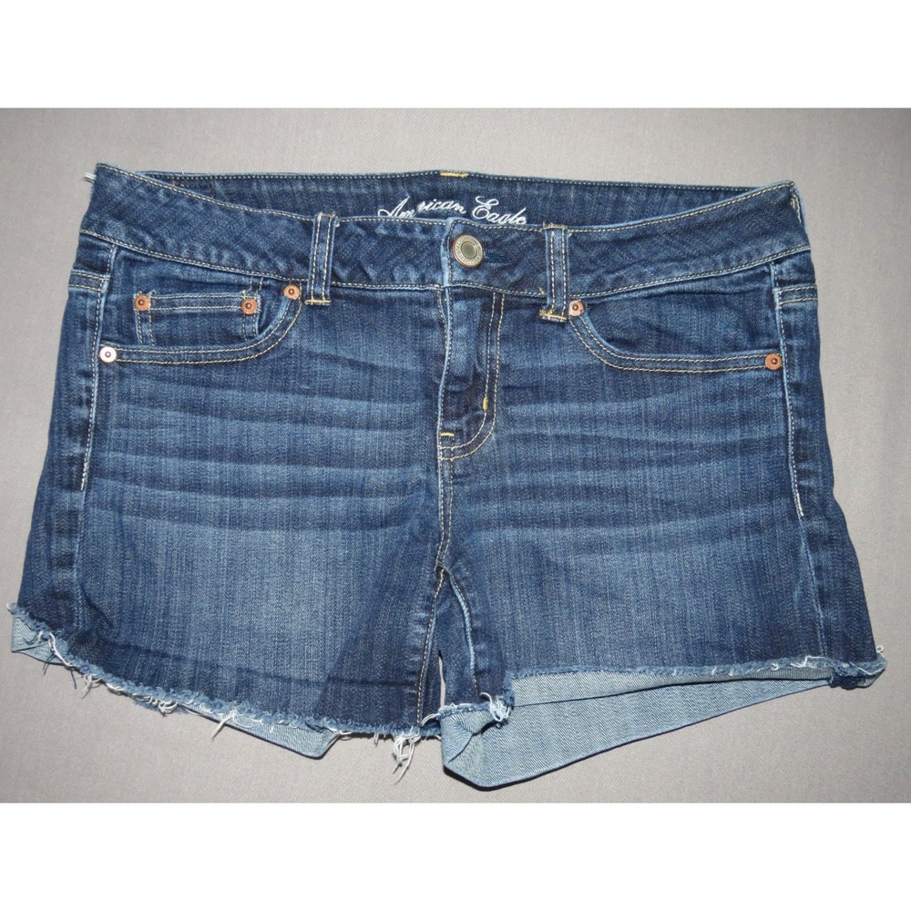 American Eagle Stretch Medium Wash Cut Off Denim Jeans Women's 10